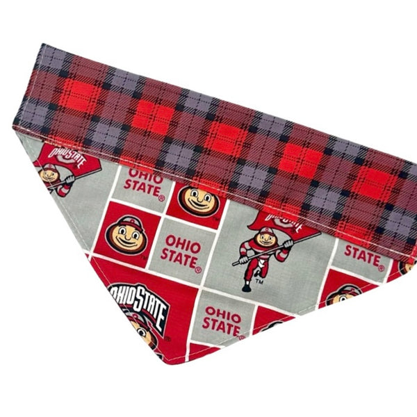 Grey and Red Ohio with Plaid Bandana