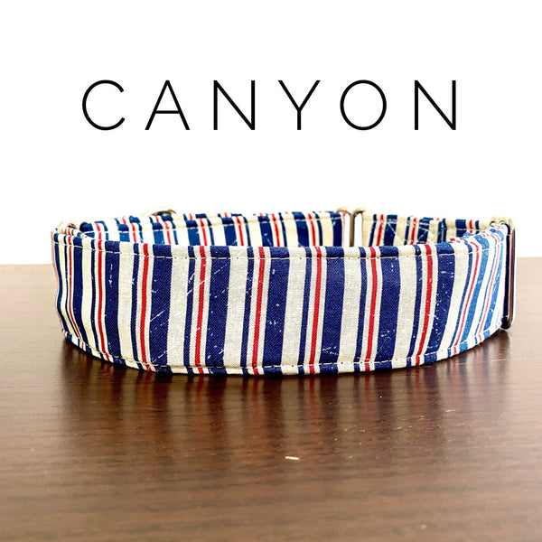 Canyon- Red White and Blue StripesDog/Cat Collar and/or Leash